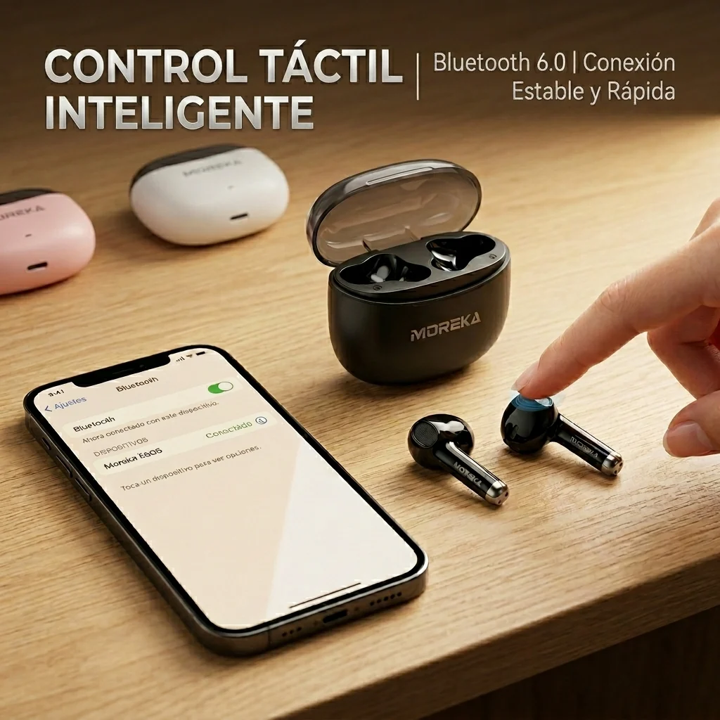 Audífonos Inalámbricos MOREKA E605 25 horas de autonomía Hi-Fi — Bluetooth 5.3 TWS