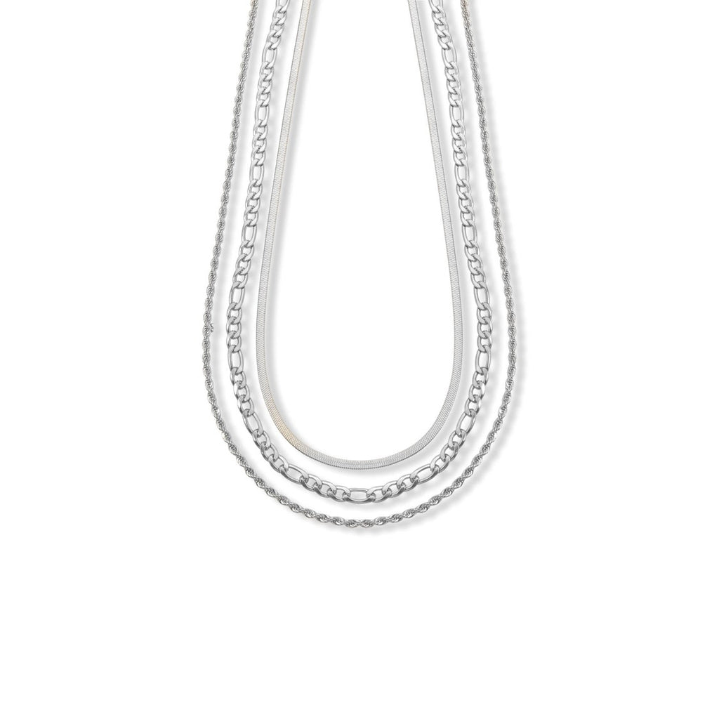 Collar triple cadena torzal eslabon 3x1 panza de vibora 45-50cm
