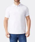 Playera Polo Piqué de Caballero Blanca 100% Algodón | Optima