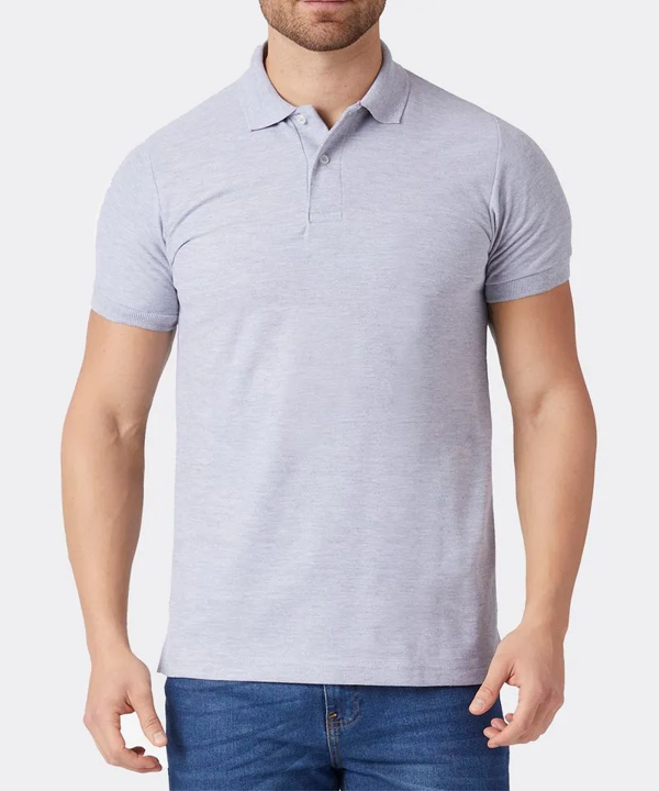 Playera Polo Manga Corta de Caballero Gris Heather | Optima