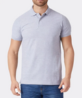 Playera Polo Manga Corta de Caballero Gris Heather | Optima