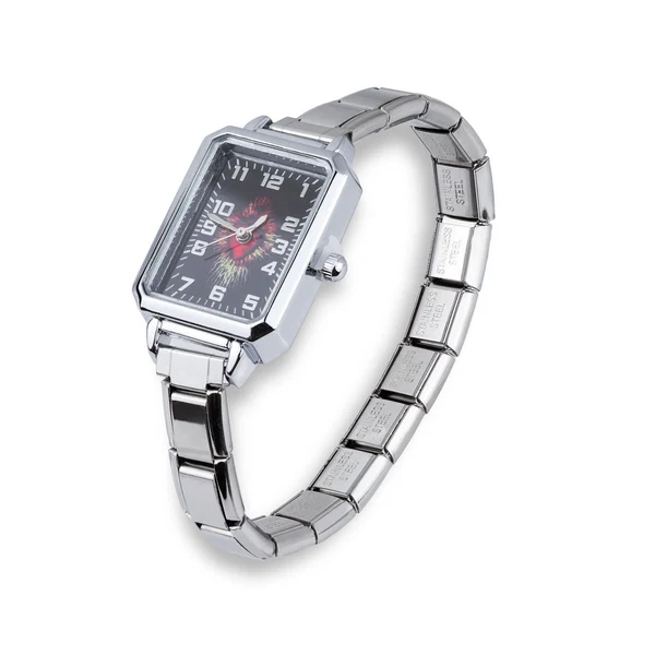Reloj ajustable eslabon italiano rectangular del Sagrado Corazon 21mm